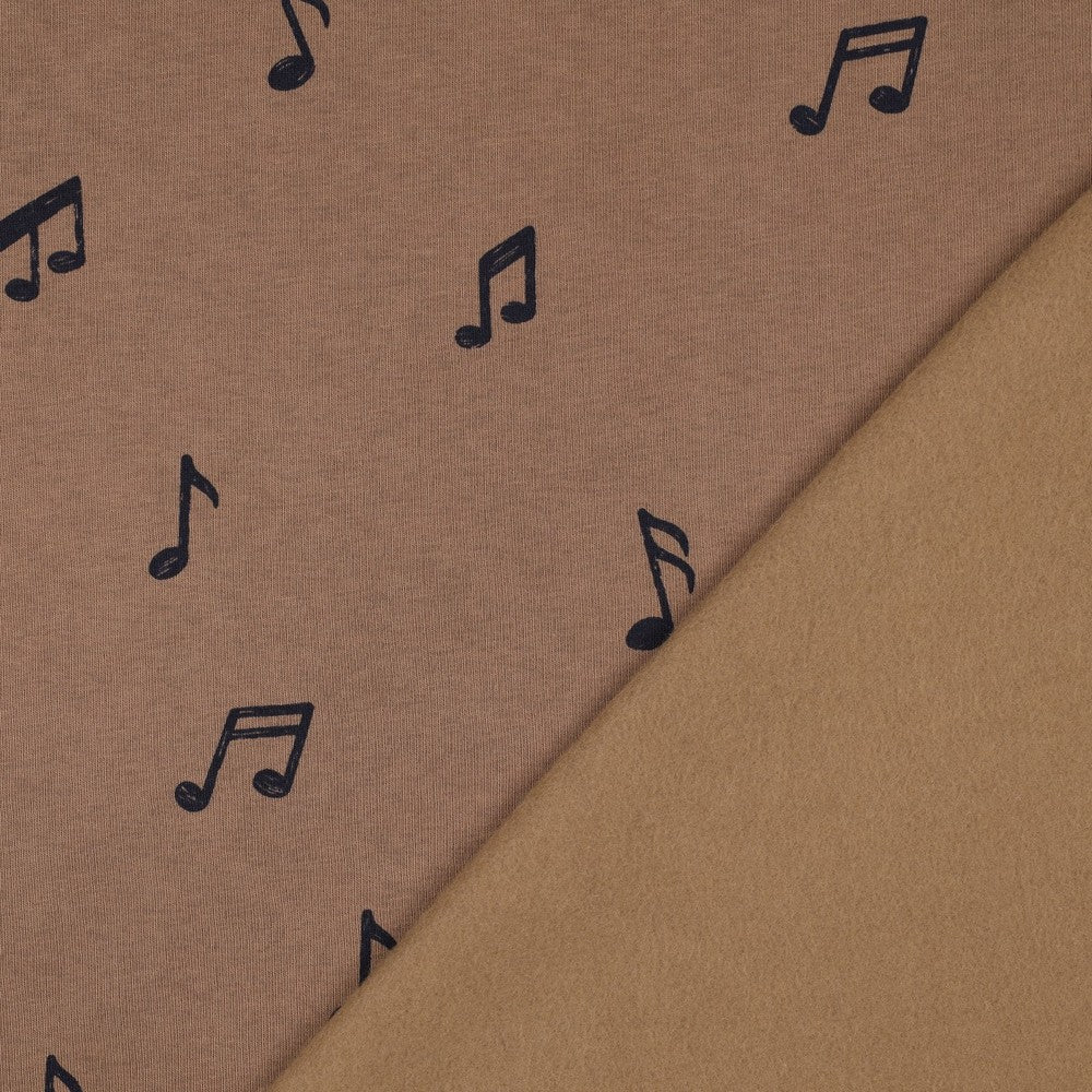 Attēls ar Kokvilnas siltināta trikotāža - mūzika 285 g/m² – pieejams Šarlotes audumi