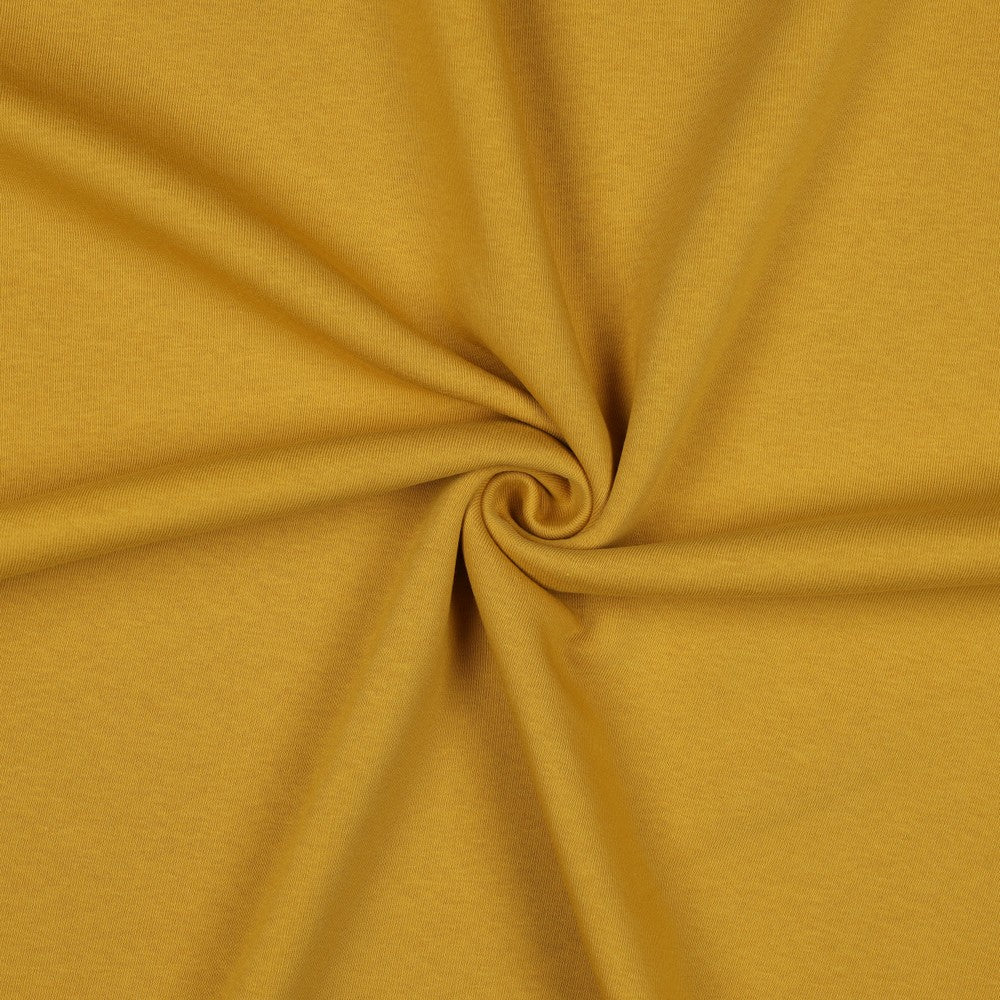 Kokvilnas siltināta trikotāža - sinepju 285 g/m²