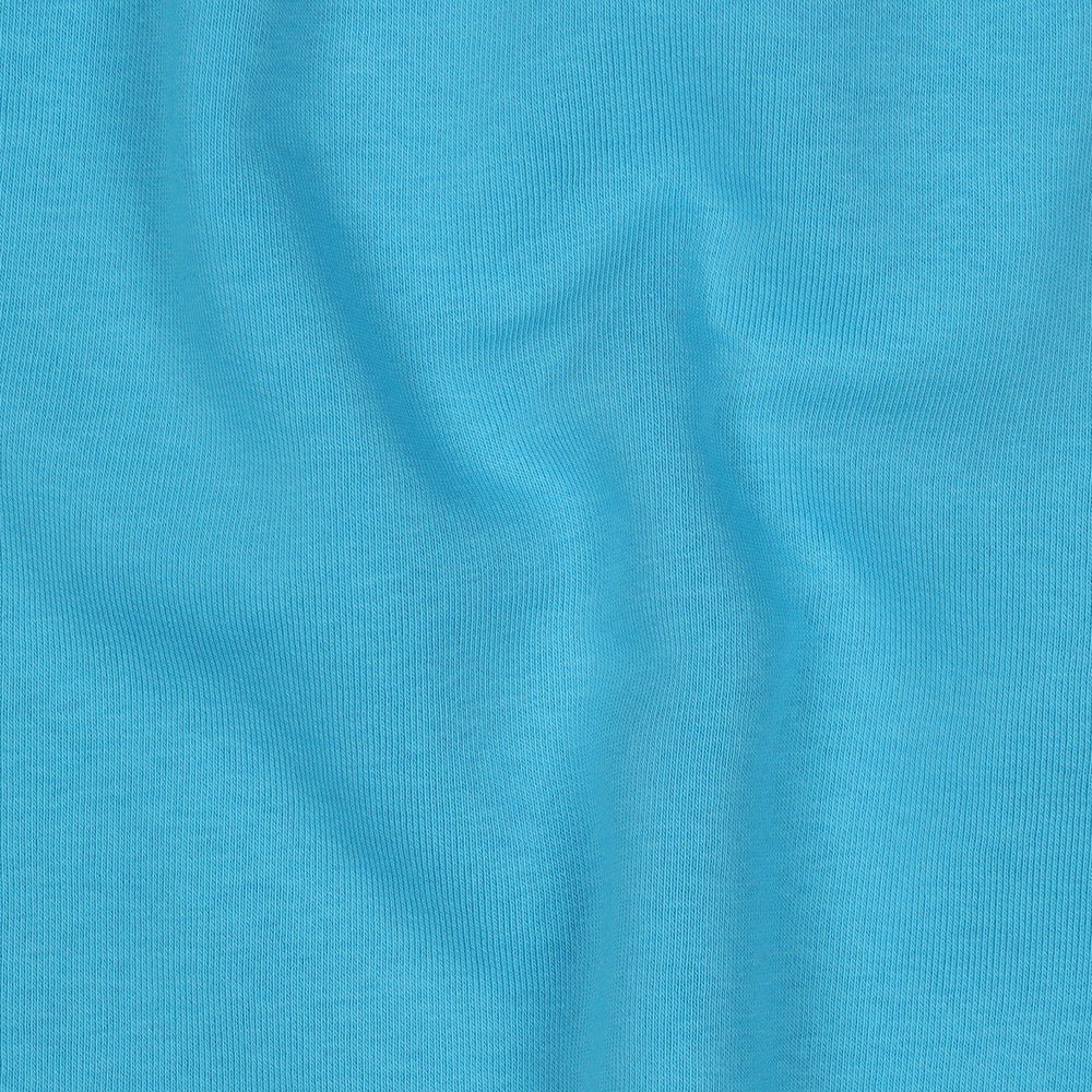 Kokvilnas siltināta trikotāža - tirkīzzila 285 g/m²