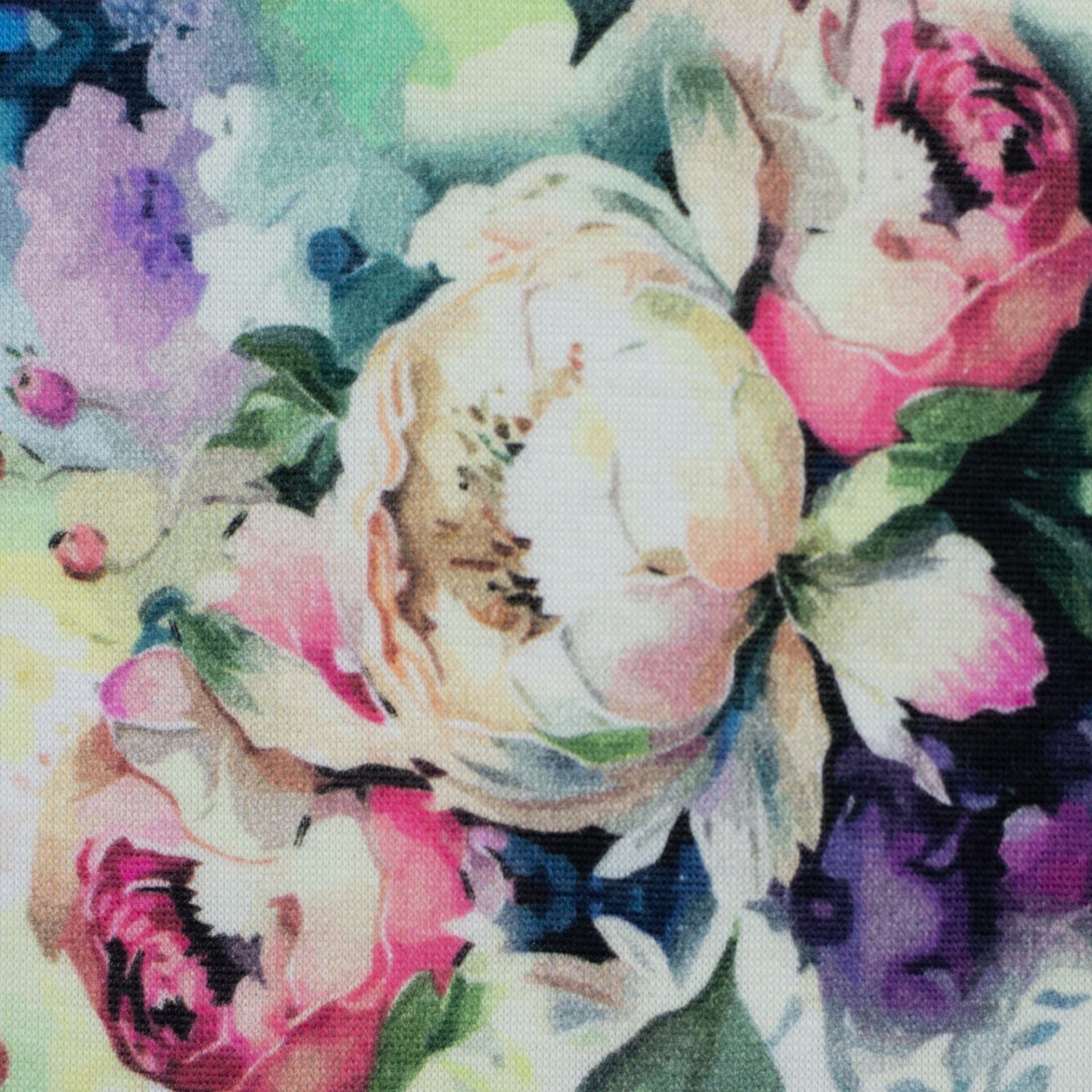 Kokvilnas siltināta trikotāža|Alpen fleece| - peonijas 300 g/m²