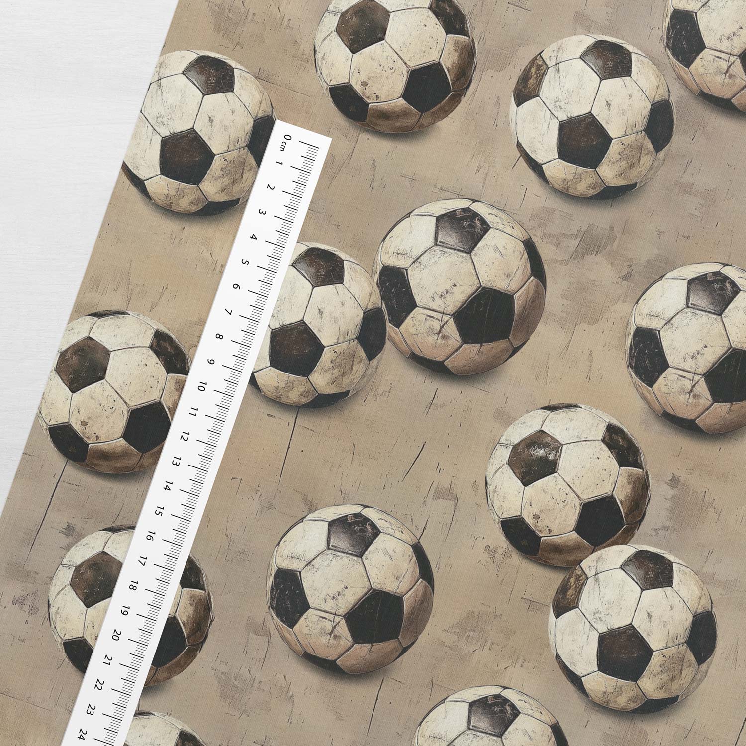 Kokvilnas trikotāža - futbola bumbas 200 g/m²