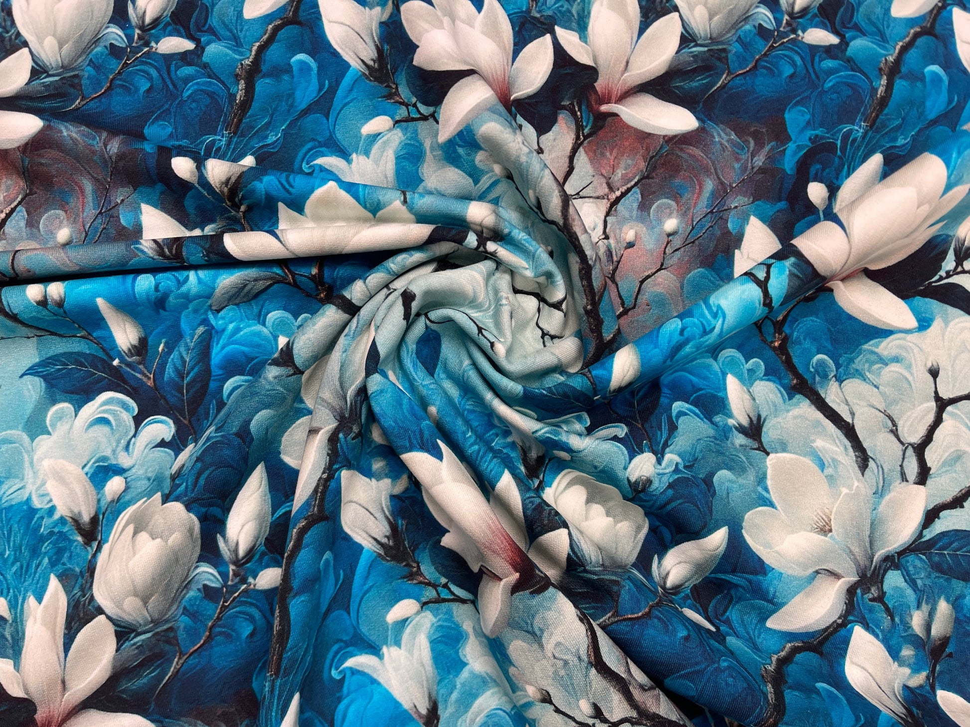 Kokvilnas trikotāža - magnolijas 200 g/m²