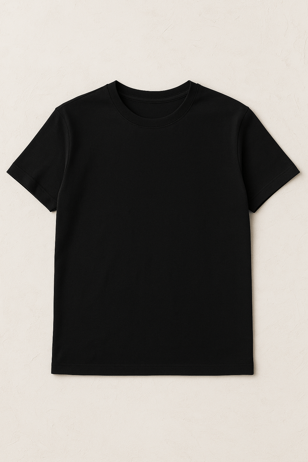 Kokvilnas trikotāža - melna 215 g/m²