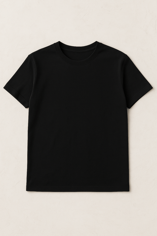 Kokvilnas trikotāža - melna 215 g/m²