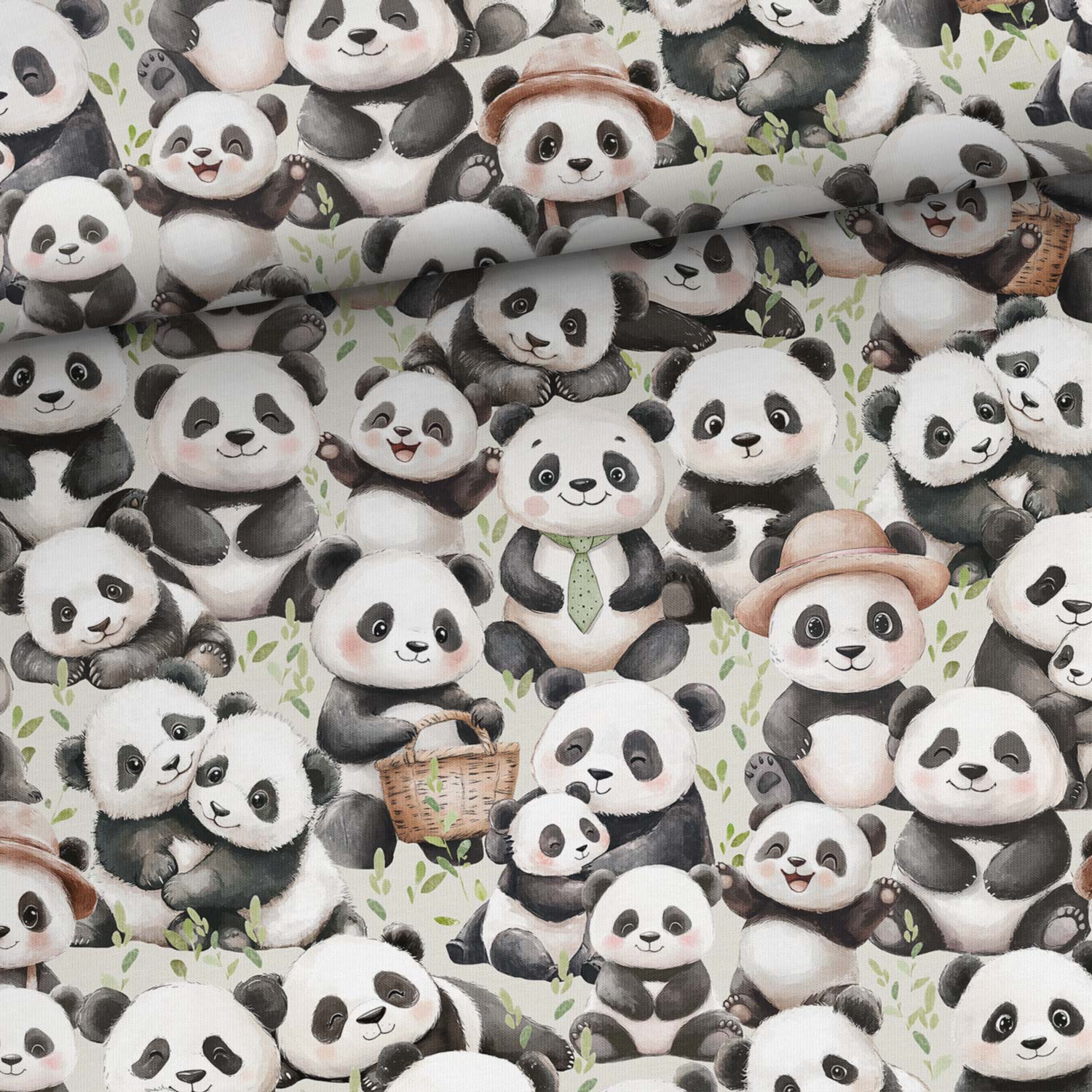 Kokvilnas trikotāža - pandas 200 g/m²