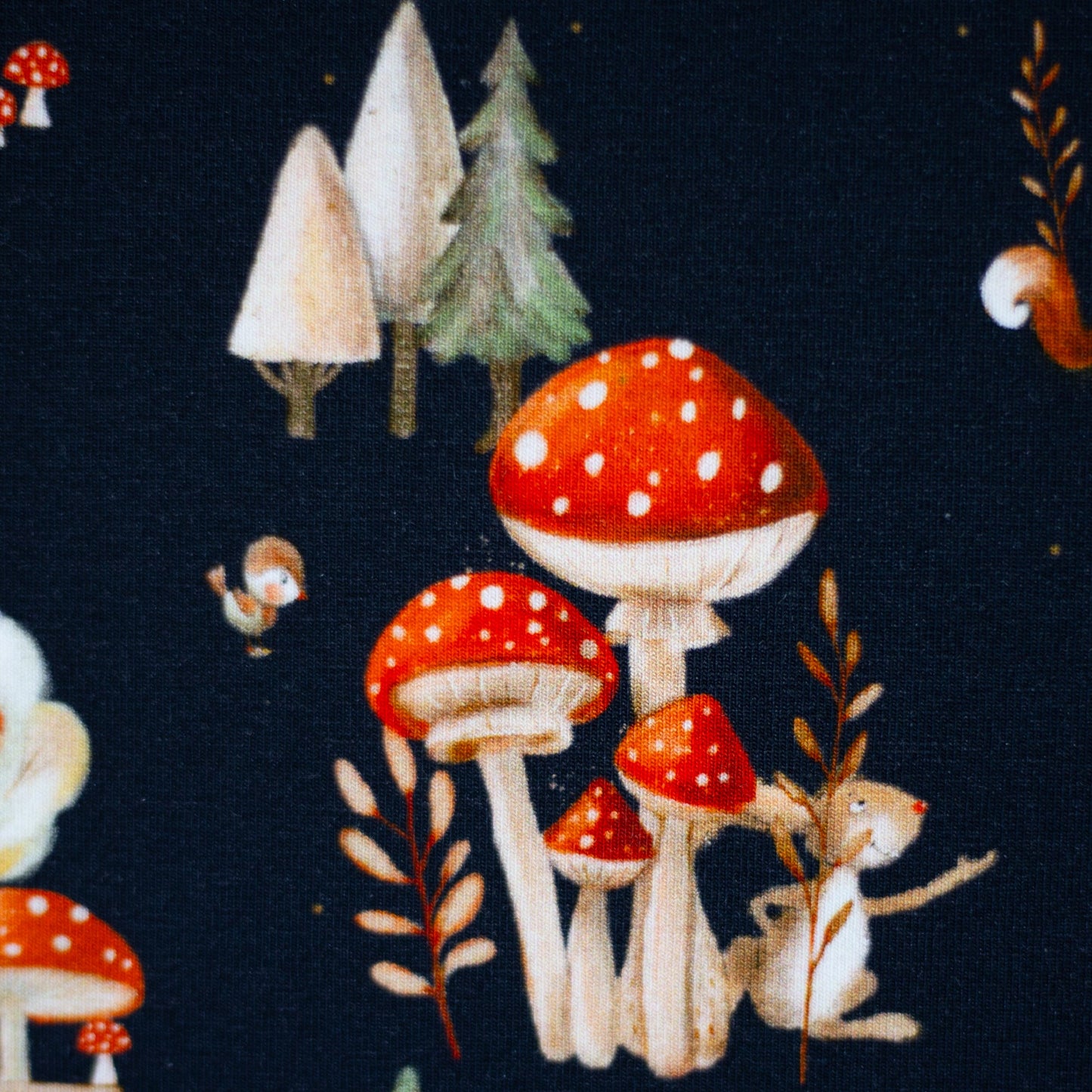 Kokvilnas trikotāža - sēnes 200 g/m²