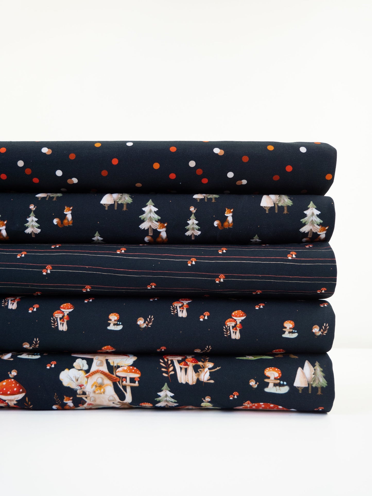 Kokvilnas trikotāža - sēnes 200 g/m²