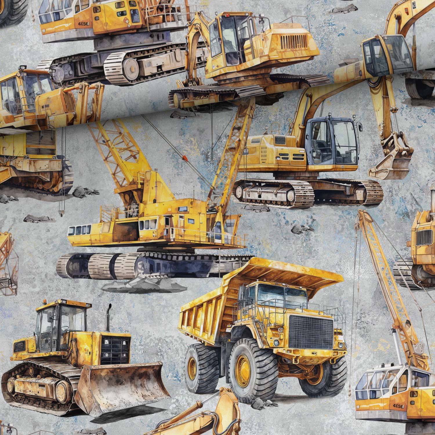 Kokvilnas trikotāža - traktori 200 g/m²