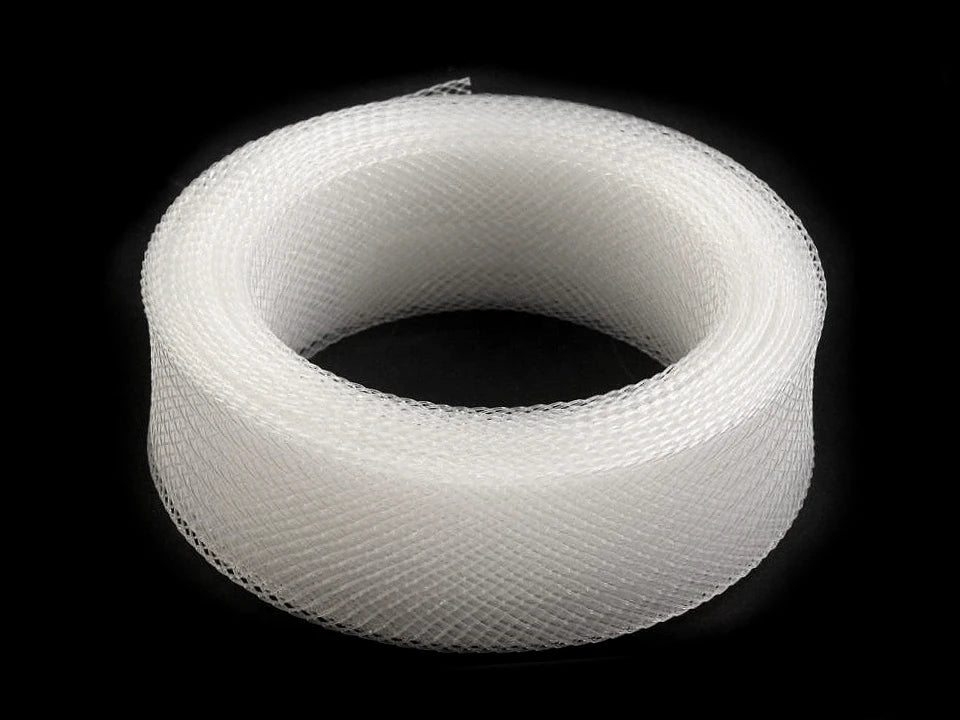 Krinolīna lente | 2,5 cm | 40 m | stingra, caurspīdīga