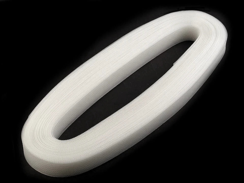 Krinolīna lente | 2,5 cm | 40 m | stingra, caurspīdīga