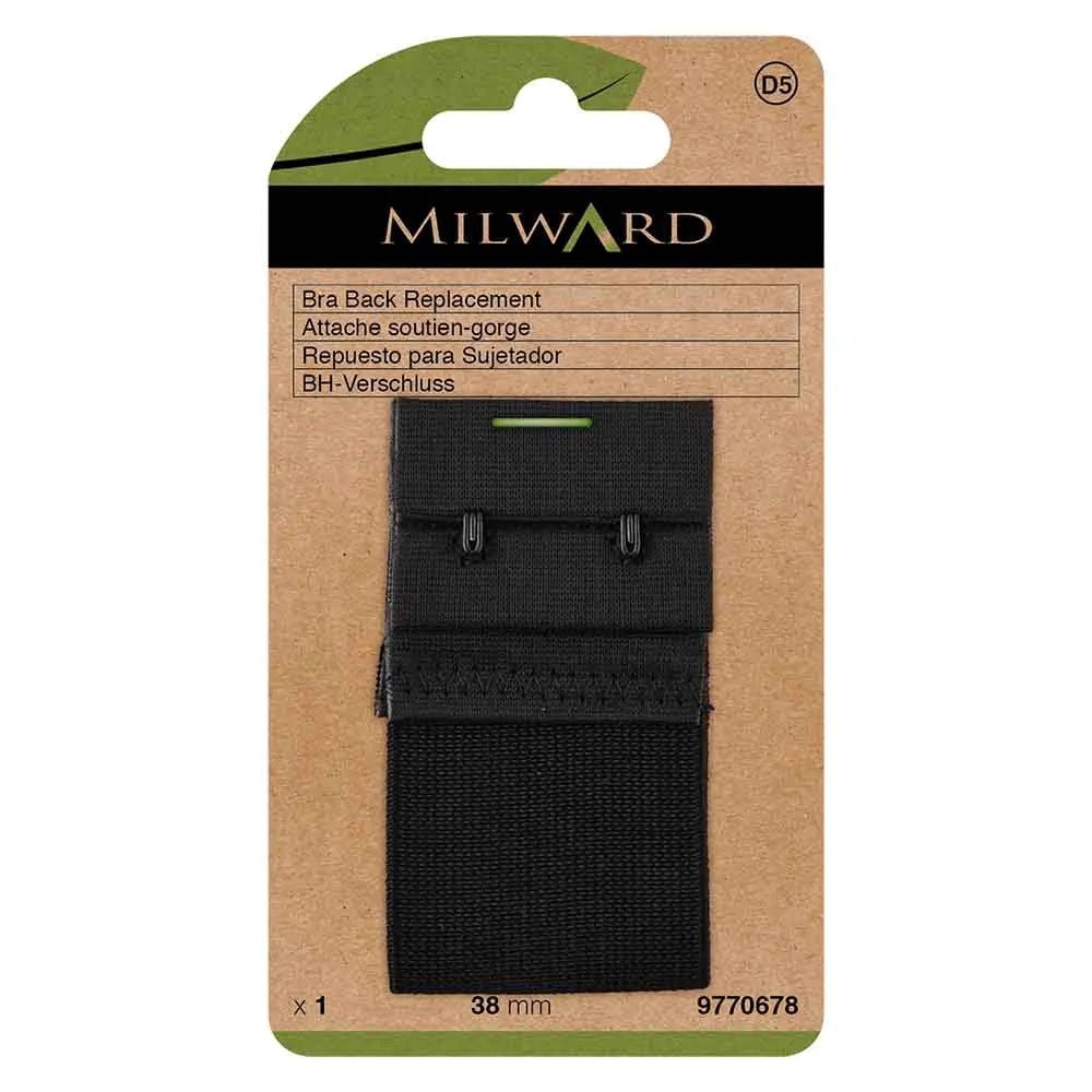 Krūštura aizdare Milward |2 āķi, 38 mm| melni