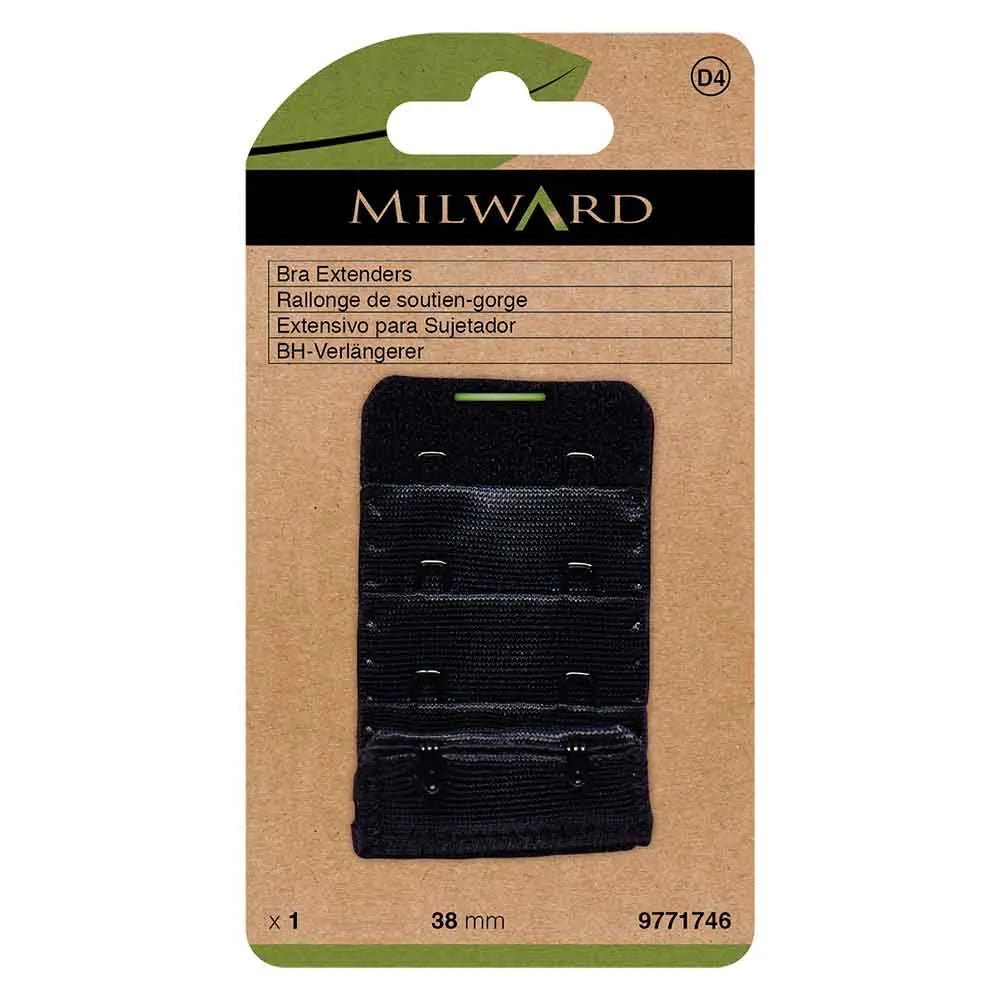 Krūštura apkārtmēra pagarinātājs Milward 38 mm,2 āķi - melns