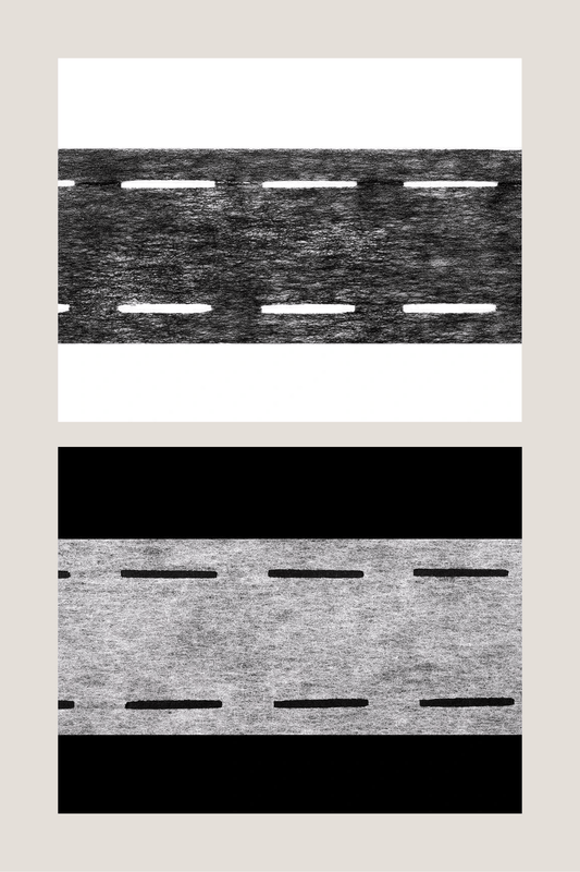 Līmauduma lente,flizelīns| 55 mm|balta vai melna