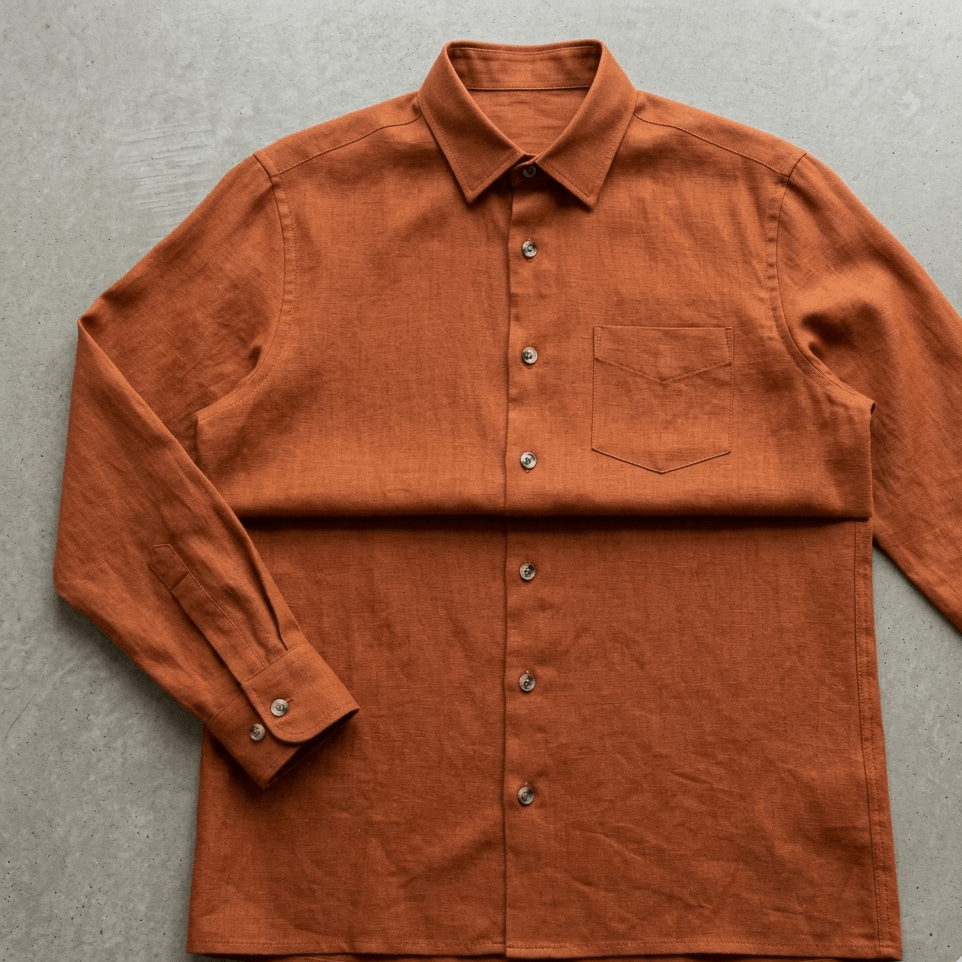 Attēls ar Lina audums–terakota 235 g/m² – pieejams Šarlotes audumi