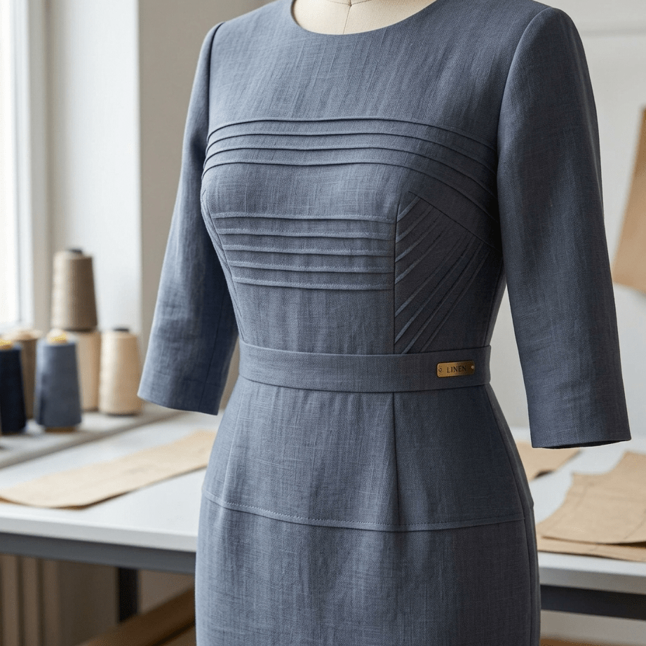 Attēls ar Lina audums–zilpelēks 235 g/m² – pieejams Šarlotes audumi