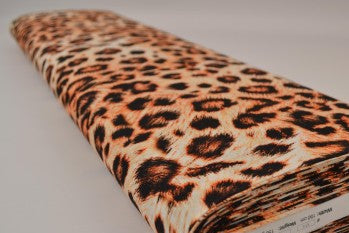 Linen with cotton, leopard pattern 170 g/m²