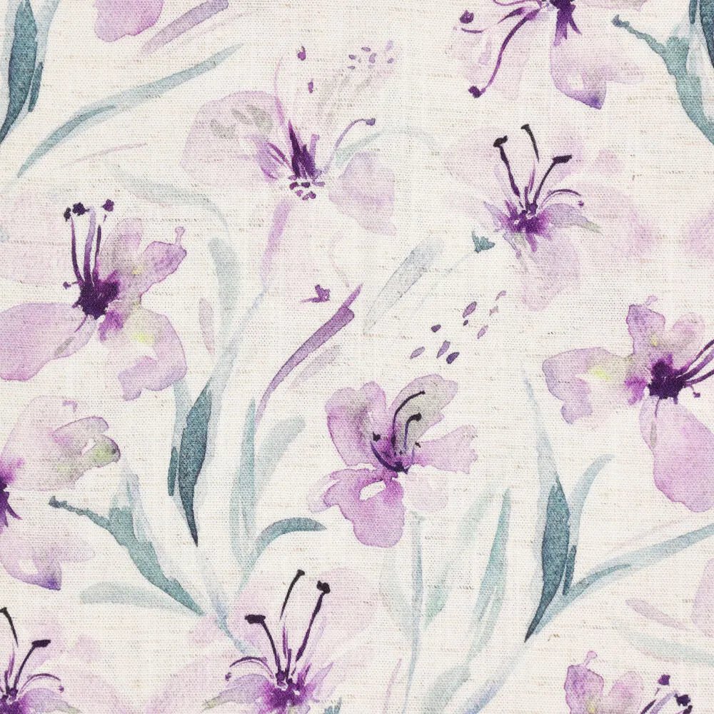 Lins ar viskozi - lillā ziedi 200 g/m²