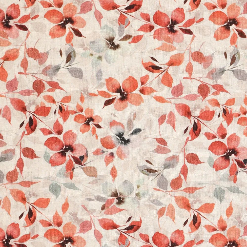 Lins ar viskozi - oranži ziedi 120 g/m²