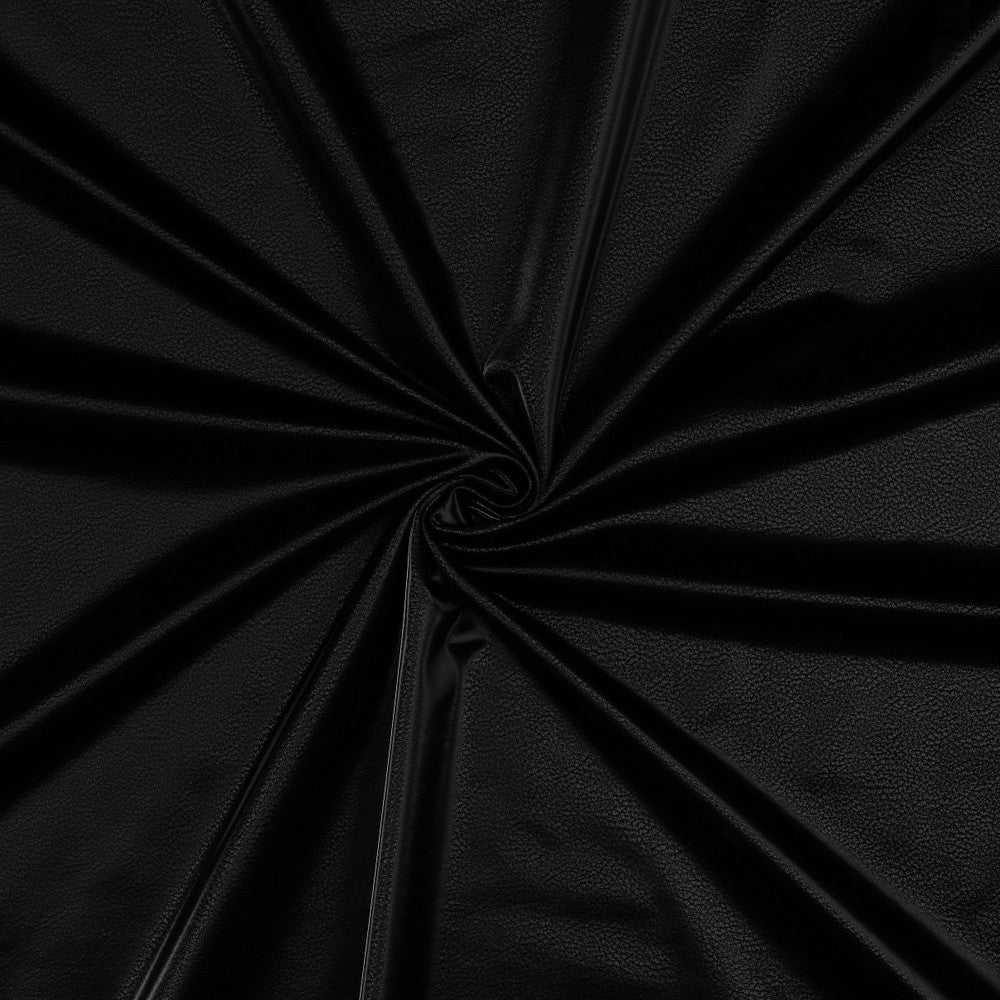 Mākslīgā āda ar elastānu - melna 250 g/m²