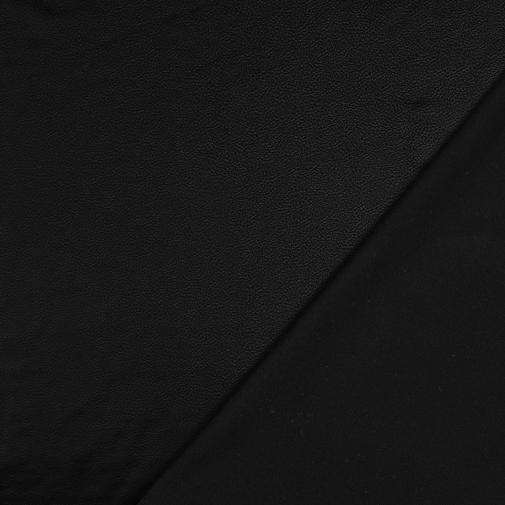 Mākslīgā āda ar elastānu - melna 250 g/m²