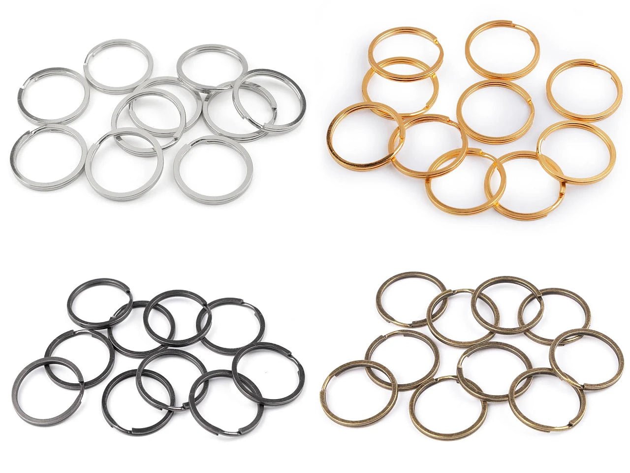 Metāla atslēgu piekariņš riņķis |Ø30 mm| 10 gab.| dažādu toņu