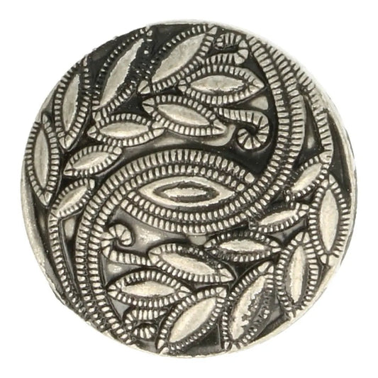 Metāla pogas uz kājiņas 36 mm - melni sudrabotas