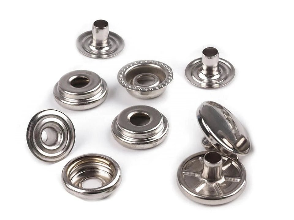 Metāla spiedpogas Ø15 mm (AM6) – O - SPRING, biezākiem audumiem|10 gb