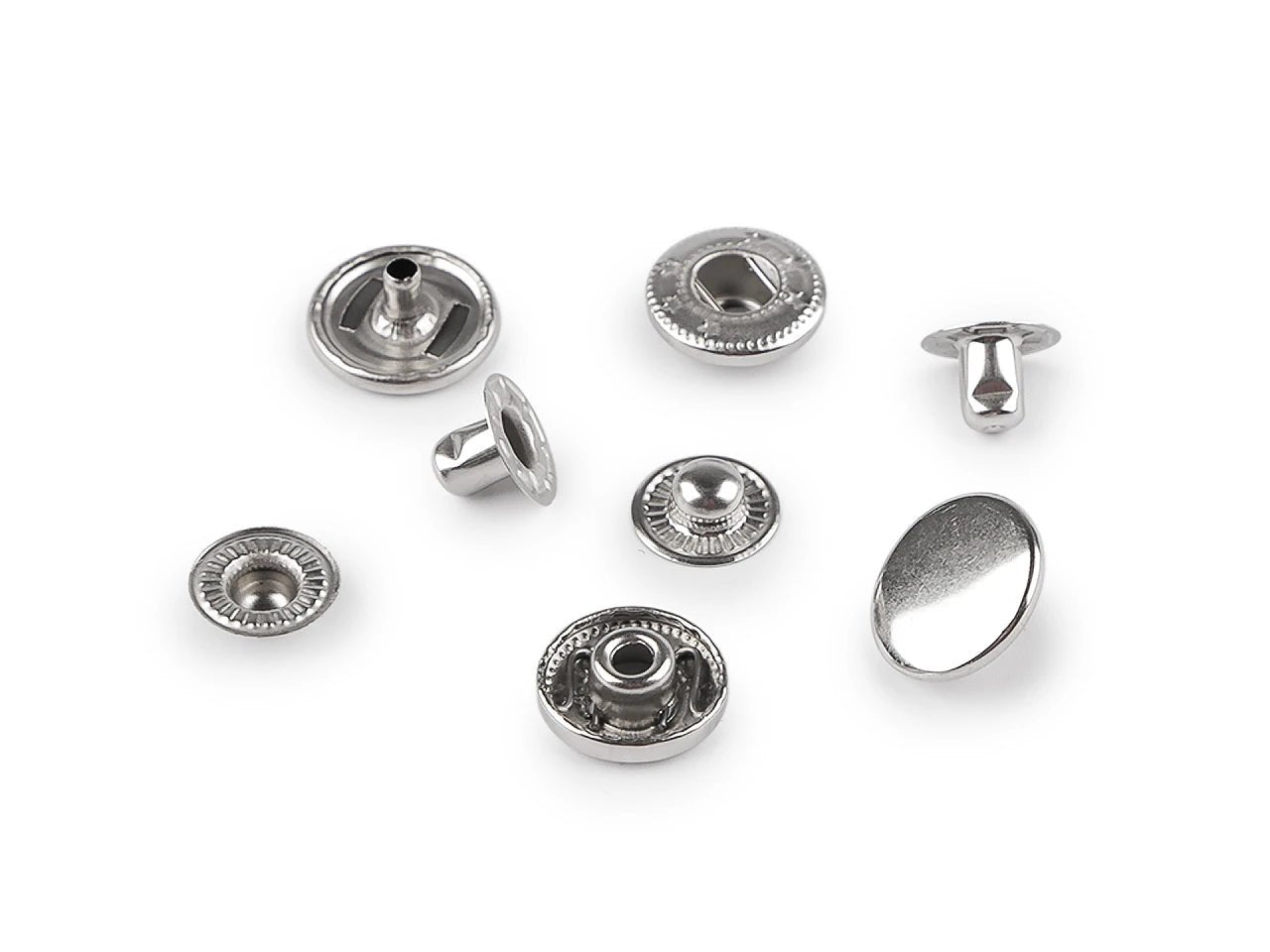 Attēls ar Metāla spiedpogas Ø15 mm (nerūsējošais tērauds)|50 gb – pieejams Šarlotes audumi