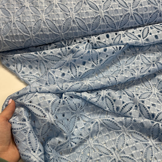 Mežģīņu audums - gaiši zils 180 g/m²