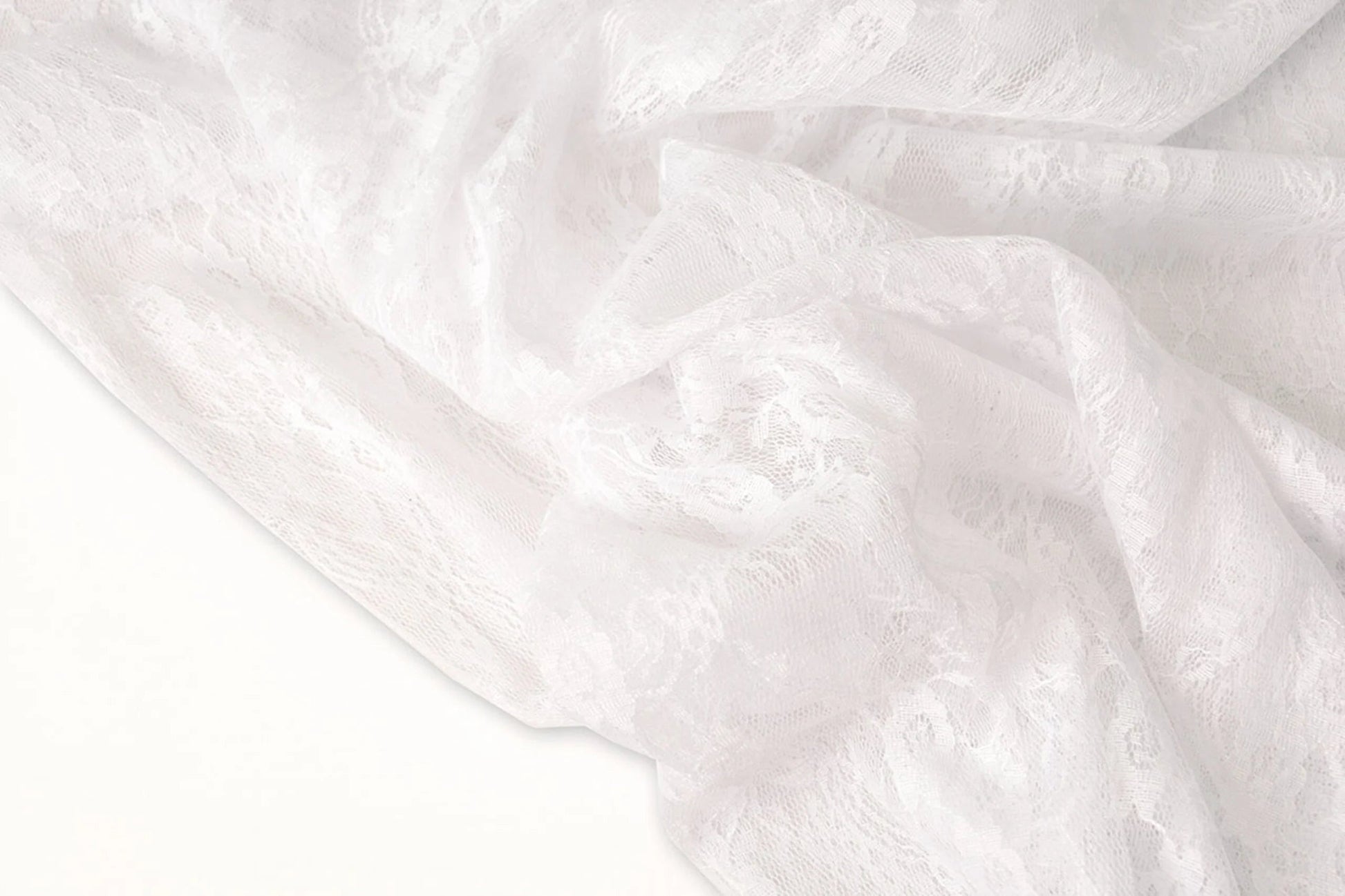 Mežģīņu audums smalks - balts 50 g/m²