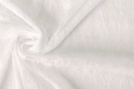 Mežģīņu audums smalks - balts 50 g/m²