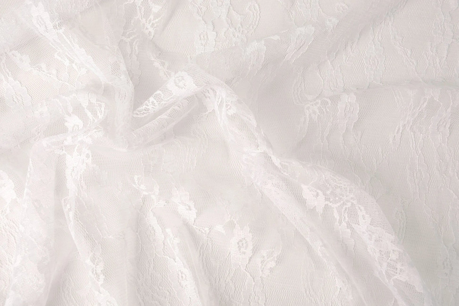 Mežģīņu audums smalks - balts 50 g/m²