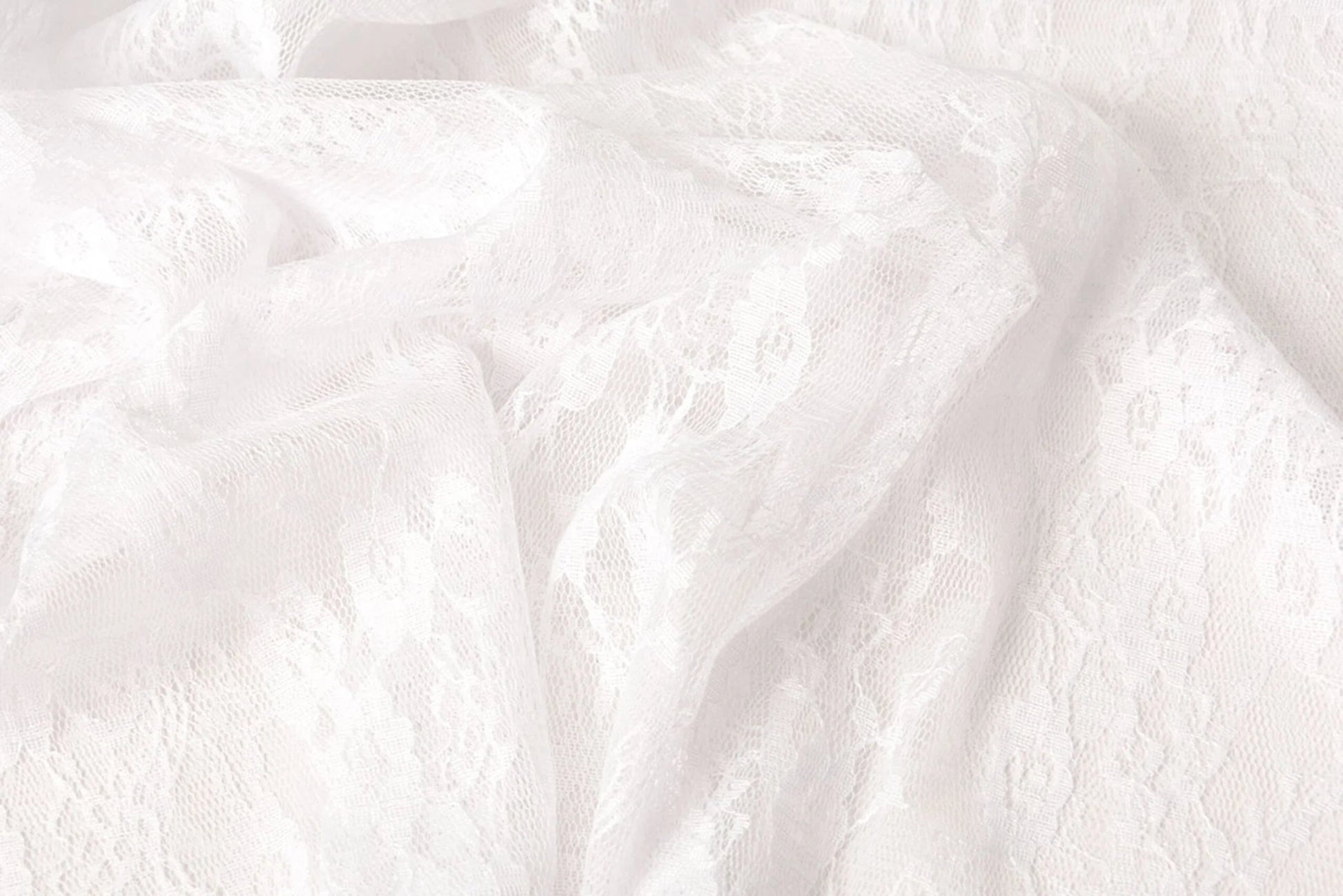 Mežģīņu audums smalks - balts 50 g/m²