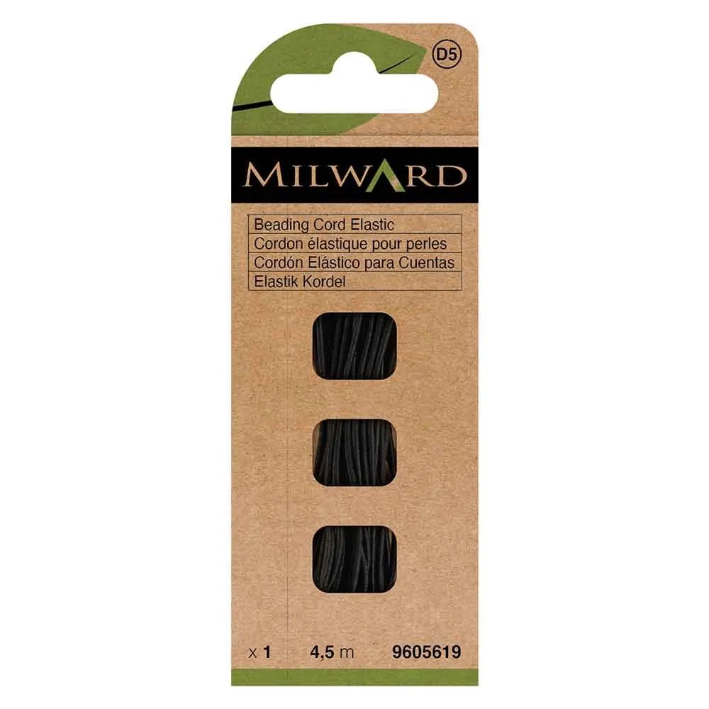 Milward elastīga pērlīšu aukla 1.3 mm 3.6m - melna