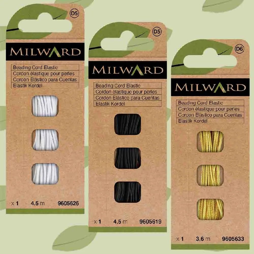 Milward elastīga pērlīšu aukla 1.3 mm 3.6m - melna