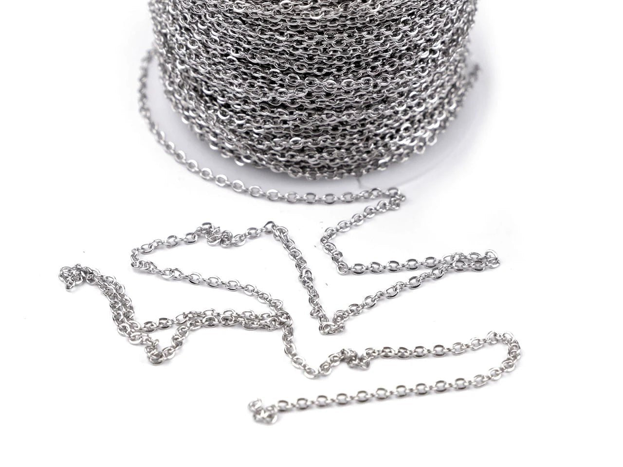 Nerūsējošā tērauda ķēdīte| 1 m garums, platums 1.2 vai 1.5 mm