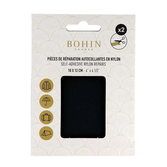 Pašlīmējošs ielāps Bohin 10x12 cm - tumši pelēks (2 gb.komplektā)