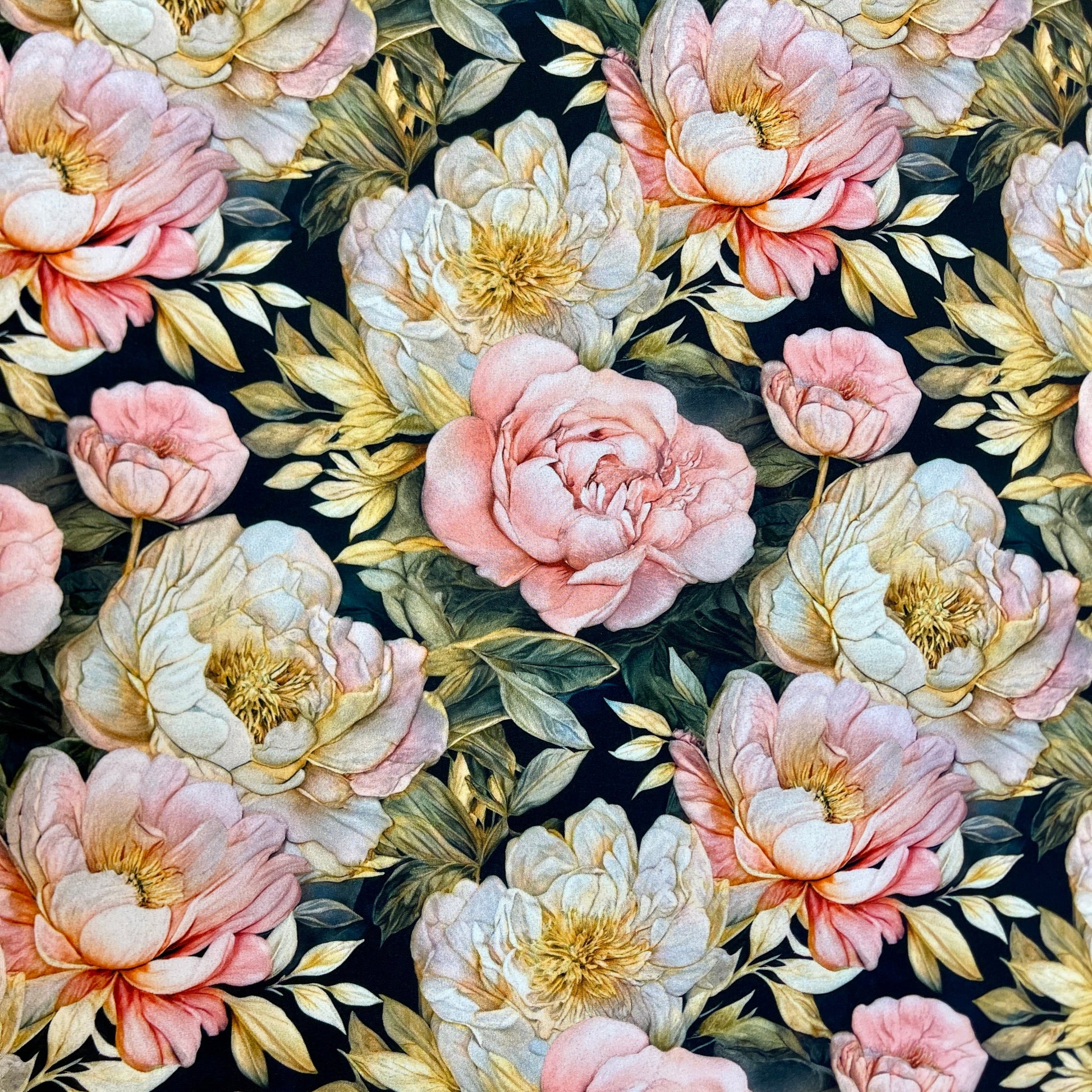 Pēdējais gabaliņš - Softshell audums - peonijas 300 g/m² - 60cm