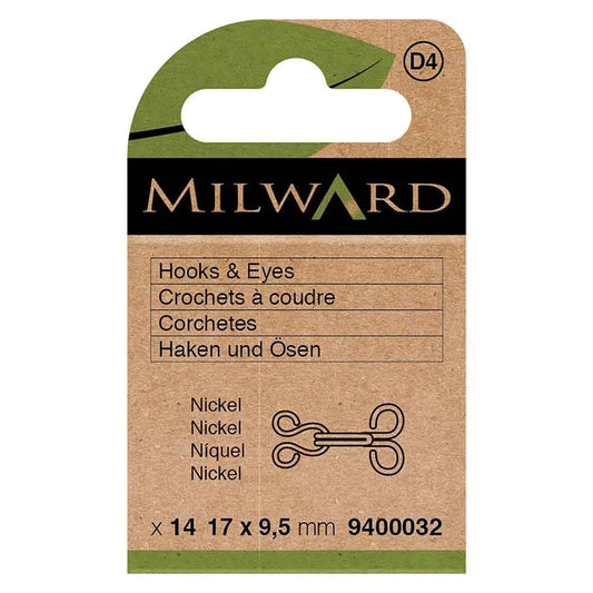 Piešujamie aizdares āķi un cilpas 17 x 9.5 mm - sudraba