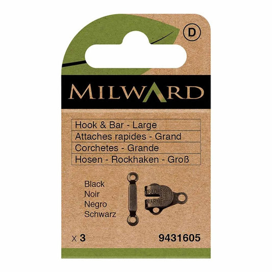 Piešujamie aizdares āķi un stienīši L izmērs - melni (iepakojumā 3 pāri)