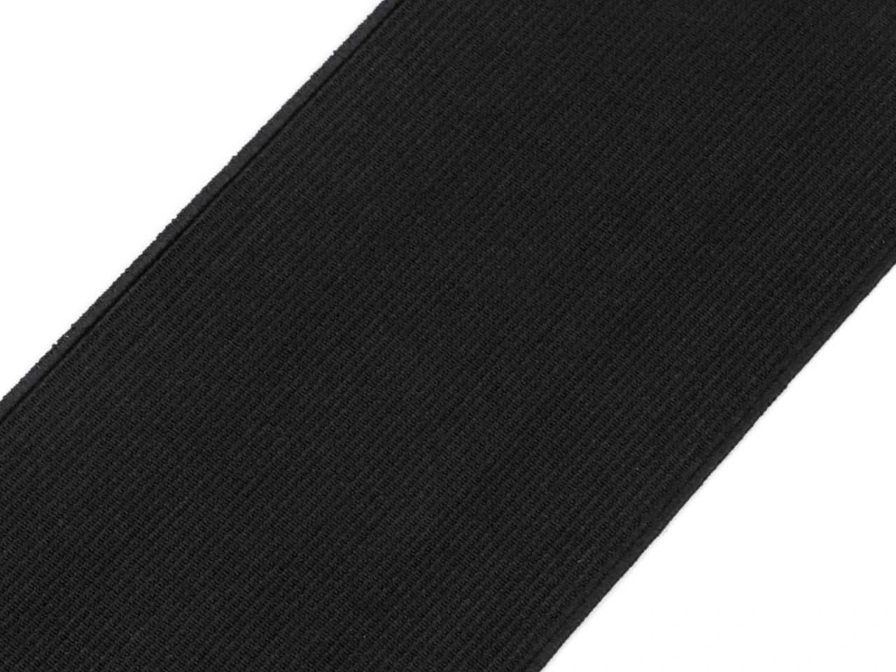Image of black flat elastic 8 cm, available online at Šarlotes audumi