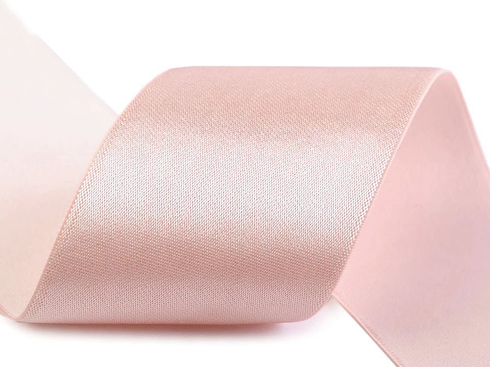 Plakanā gumija satīna 5 cm - pūderrozā
