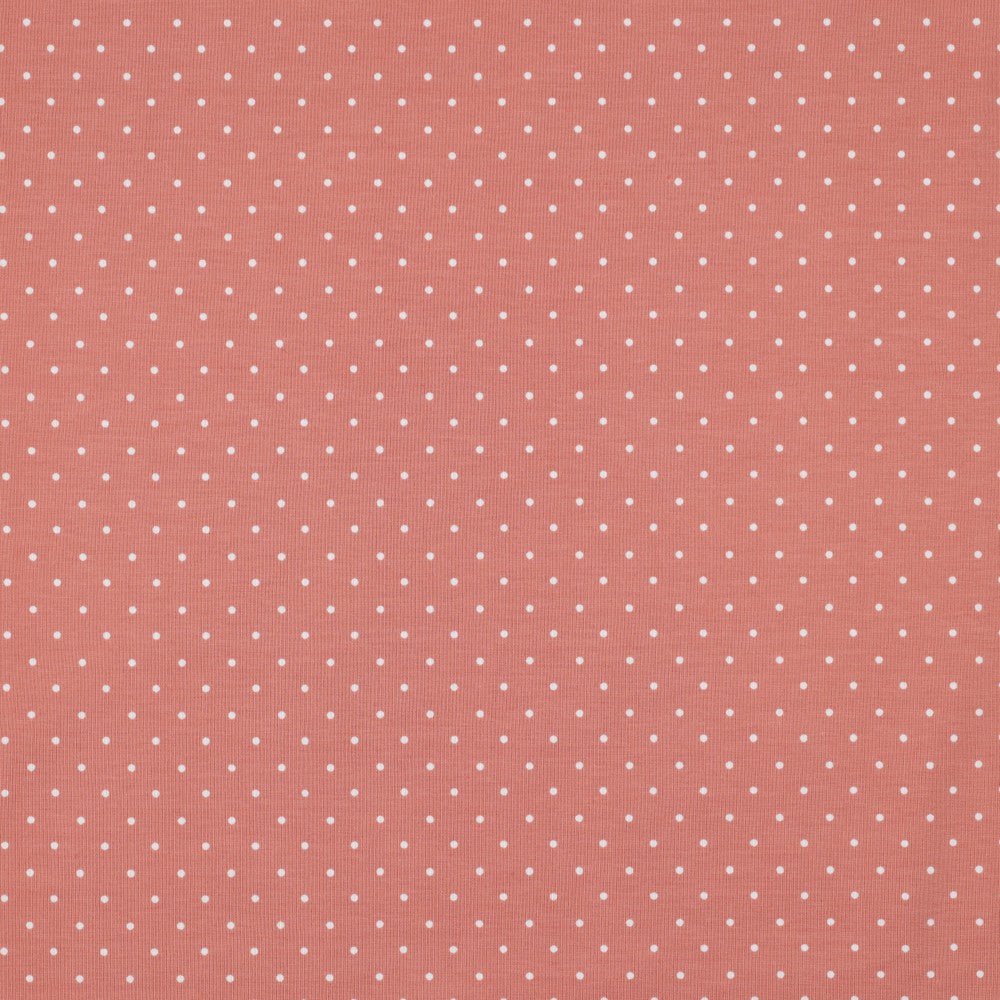 Plānā kokvilnas trikotāža-pumpiņas uz koraļļu rozā 200 g/m²