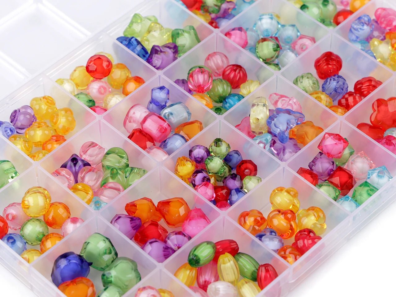 Plastmasas pērlīšu komplekts kastītē |Ø 8–15 mm | 220 gab.