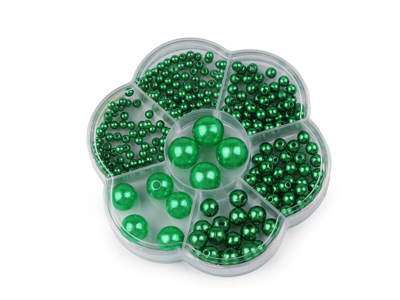 Plastmasas pērlīšu komplekts– puķes formas kastītē