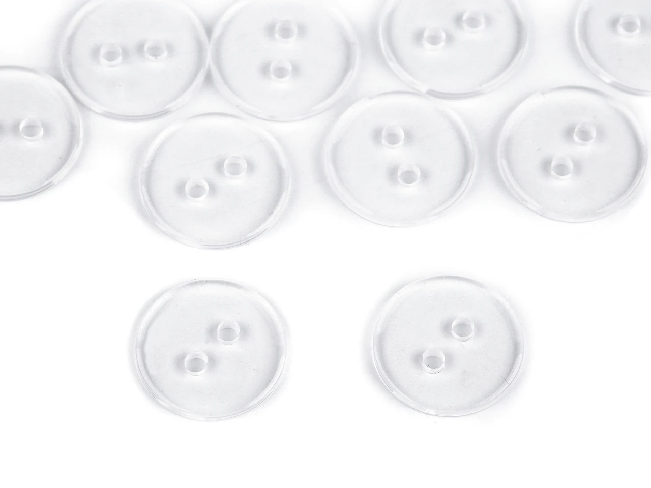 Plastmasas pogas 15 mm - caurspīdīgas