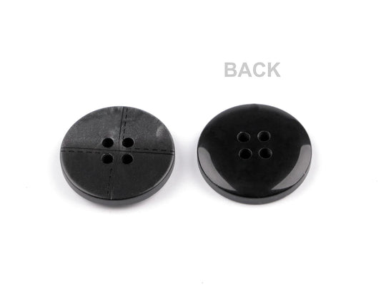 Attēls ar Plastmasas pogas 15 mm - melnas – pieejams Šarlotes audumi