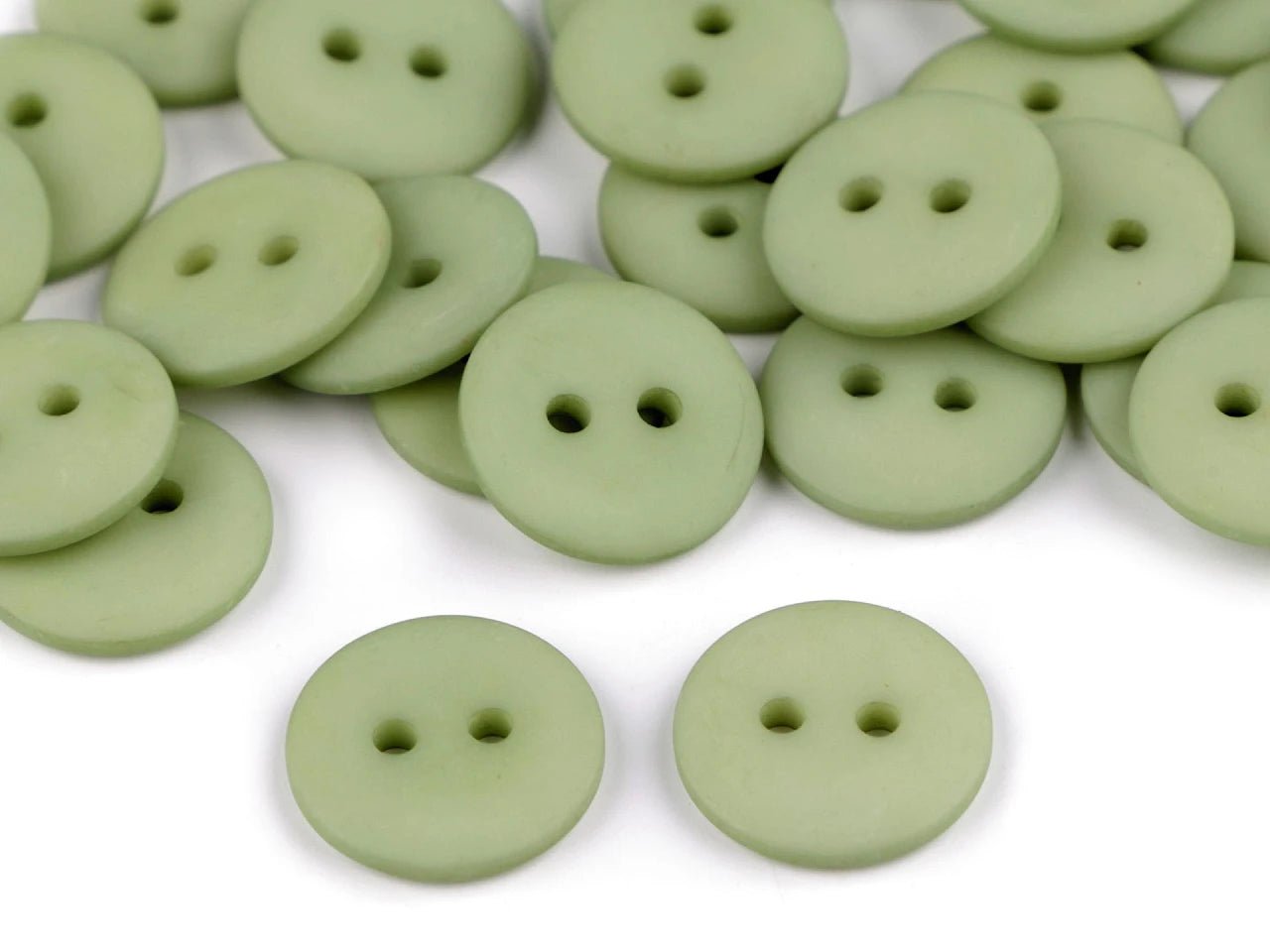 Plastmasas pogas 15 mm - silti zaļas