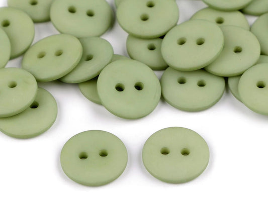 Plastmasas pogas 15 mm - silti zaļas