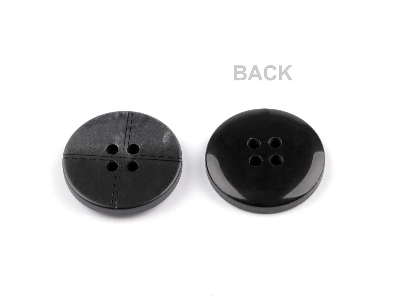 Attēls ar Plastmasas pogas 25 mm - melnas – pieejams Šarlotes audumi